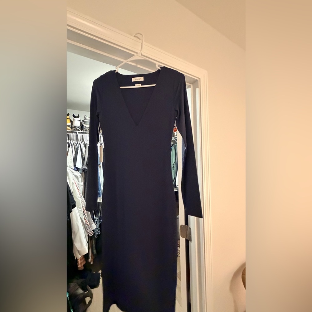 Navy Blue Long Sleeve Dress